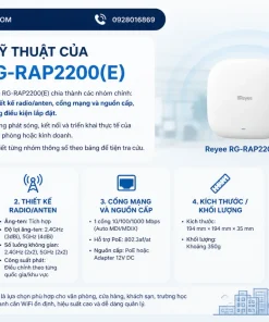 Thông số kỹ thuật của Reyee RG-RAP2200(E) gồm những gì