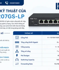 Thông số kỹ thuật của RG-ES207GS-LP gồm những gì