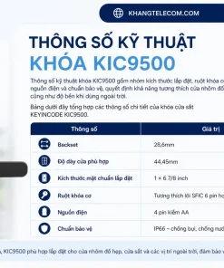 Thông số kỹ thuật khóa KIC9500 gồm những gì