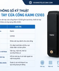 Thông số kỹ thuật Khóa vân tay cửa cổng Kaimi CS103