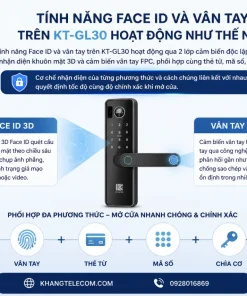 Tính năng Face ID và vân tay trên KT-GL30 hoạt động
