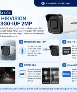 Tính năng nổi bật của Camera IP Hikvision DS-2CD1323G0-IUF 2MP gồm những gì