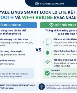 Yale Linus Smart Lock L2 Lite kết nối Bluetooth và Wi-Fi Bridge khác nhau