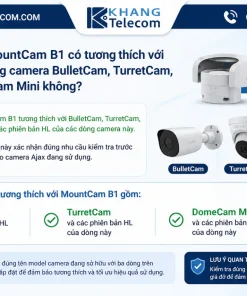 Ajax MountCam B1 có tương thích với các dòng camera BulletCam, TurretCam, DomeCam Mini