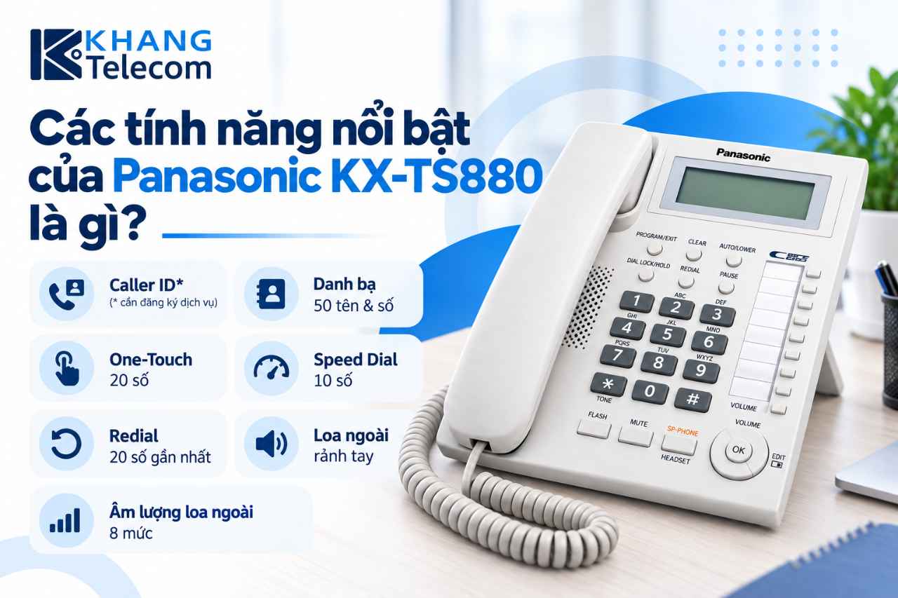 Các tính năng nổi bật của Panasonic KX-TS880 là gì?