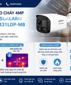 Camera báo cháy 4MP Dahua WisuAlarm DHI-HY-FT431LDP-MB