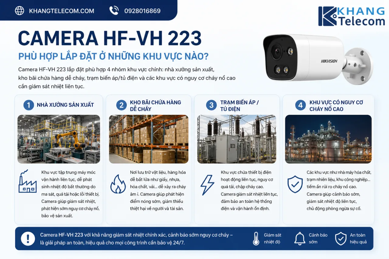 Camera HF-VH 223 phù hợp lắp đặt ở những khu vực nào Camera HF-VH 223 phù hợp lắp đặt ở những khu vực nào