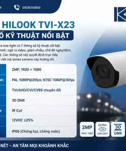 Camera HiLook TVI-x23 có những thông số kỹ thuật nổi bật nào