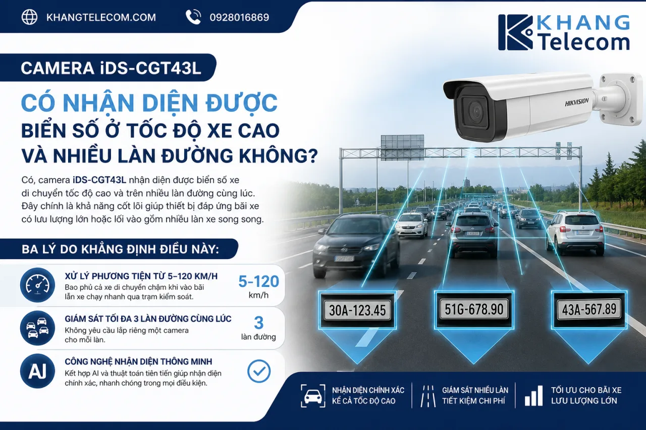 Camera iDS-CGT43L Có Nhận Diện Được Biển Số Ở Tốc Độ Xe Cao Và Nhiều Làn Đường Camera iDS-CGT43L Có Nhận Diện Được Biển Số Ở Tốc Độ Xe Cao Và Nhiều Làn Đường