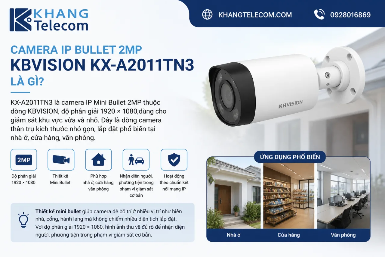 Camera IP Bullet 2MP KBVISION KX-A2011TN3 Camera IP Bullet 2MP KBVISION KX-A2011TN3