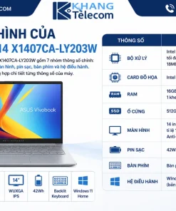 Cấu Hình Của Vivobook 14 X1407CA-LY203W Gồm Những Gì