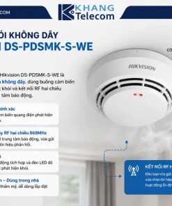 Đầu báo khói không dây Hikvision DS-PDSMK-S-WE