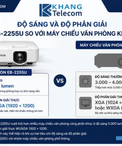 Độ sáng và độ phân giải Epson EB-2255U so với máy chiếu văn phòng khác