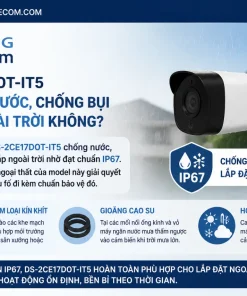 DS-2CE17D0T-IT5 có chống nước, chống bụi để lắp ngoài trời