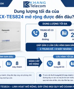 Dung lượng tối đa của KX-TES824 mở rộng được đến đâu