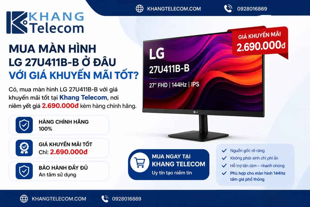 Giá bán màn hình LG 27U411B-B tại Khang Telecom