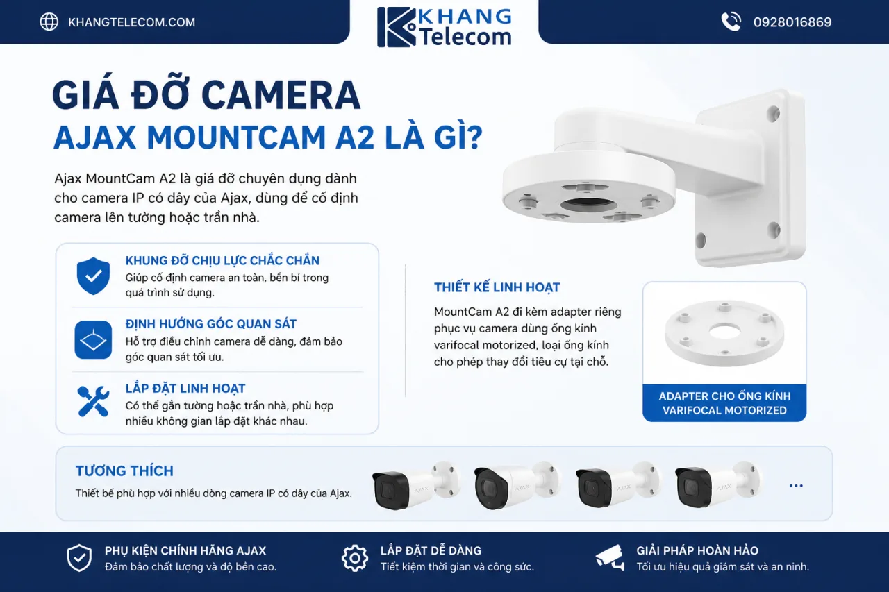 Giá đỡ camera gắn tường Ajax MountCam A2 Giá đỡ camera gắn tường Ajax MountCam A2