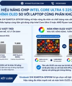 Hiệu năng chip Intel Core Ultra 5 225H và màn hình OLED so với laptop cùng phân khúc