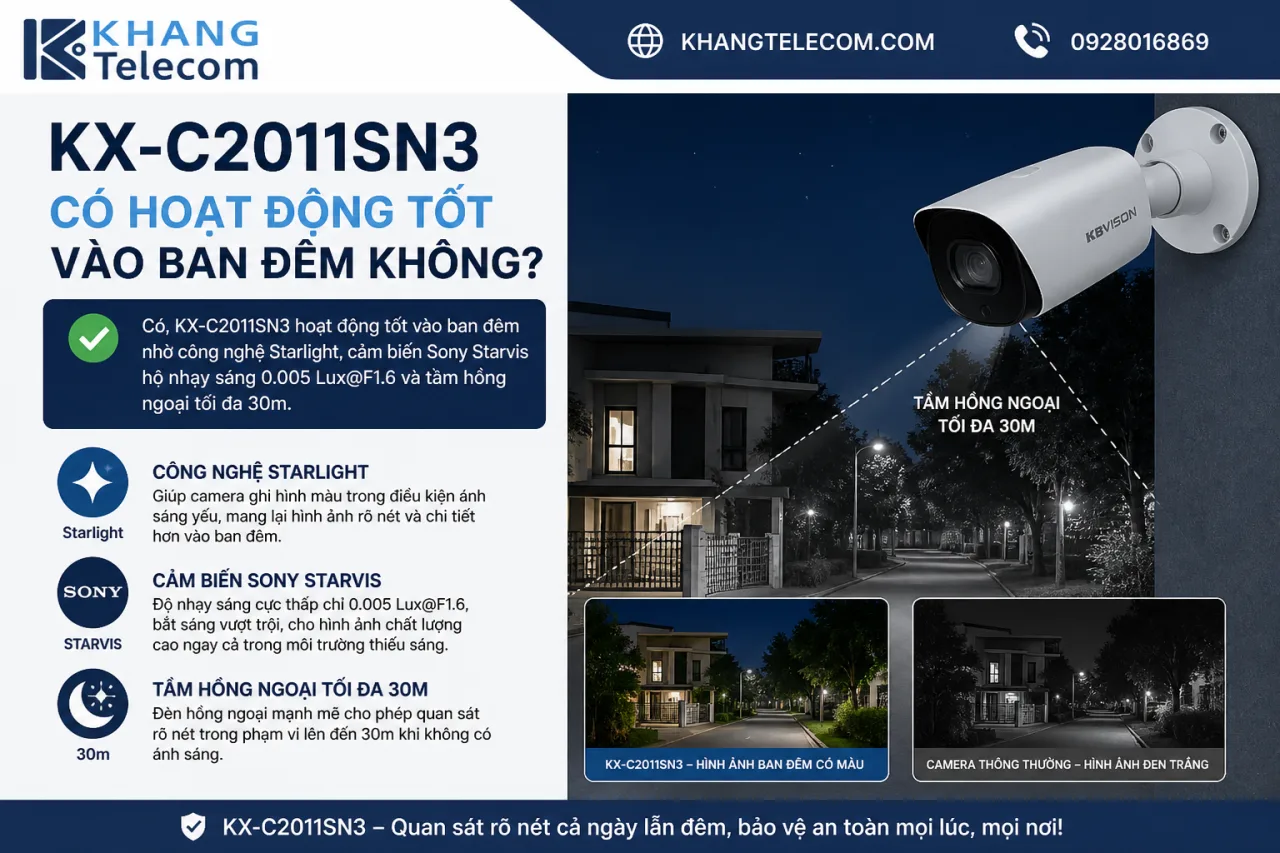 KX-C2011SN3 có hoạt động tốt vào ban đêm KX-C2011SN3 có hoạt động tốt vào ban đêm