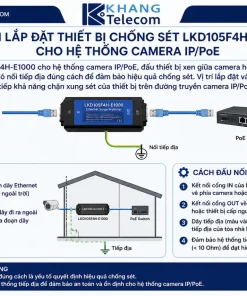 lắp đặt thiết bị chống sét LKD105F4H-E1000 cho hệ thống camera IP/PoE