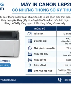 Máy in Canon LBP2900 có những thông số kỹ thuật nào
