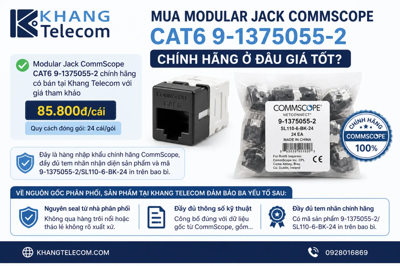 Mua Modular Jack CommScope CAT6 9-1375055-2 chính hãng ở đâu giá tốt Mua Modular Jack CommScope CAT6 9-1375055-2 chính hãng ở đâu giá tốt