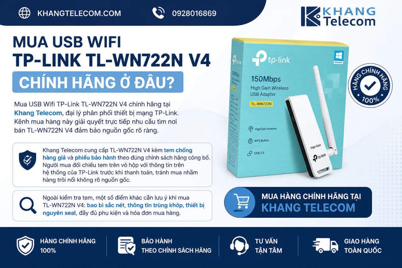 Mua USB Wifi TP-Link TL-WN722N V4 chính hãng ở đâu Mua USB Wifi TP-Link TL-WN722N V4 chính hãng ở đâu