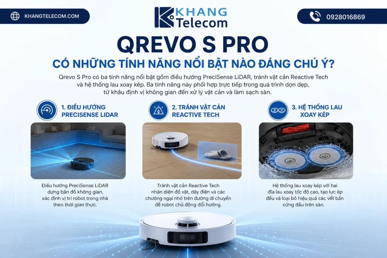 Qrevo S Pro có những tính năng nổi bật nào đáng chú ý Qrevo S Pro có những tính năng nổi bật nào đáng chú ý