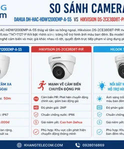 So sánh camera Dahua DH-HAC-HDW1200EMP-A-S5 với Hikvision DS-2CE38D8T-PIR và HiLook THC-T127-P có gì khác biệt