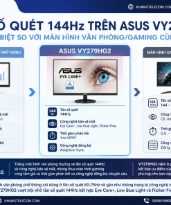 Tần số quét 144Hz trên Asus VY279HG2 có gì khác biệt so với màn hình văn phòng/gaming cùng tầm giá