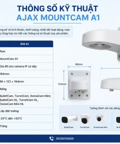 Thông số kỹ thuật Ajax MountCam A1 gồm những gì