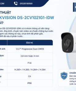 Thông số kỹ thuật camera Hikvision DS-2CV1021G1-IDW gồm những gì