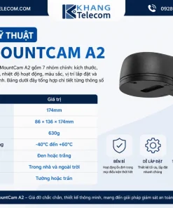 Thông số kỹ thuật của Ajax MountCam A2 gồm những gì