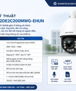 Thông số kỹ thuật của Camera DS-2DE2C200MWG-EHUN gồm những gì
