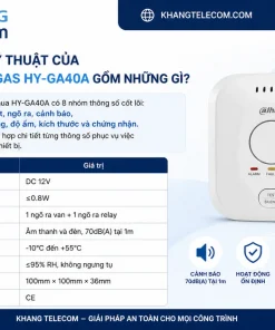 Thông Số Kỹ Thuật Của Đầu Dò Khí Gas HY-GA40A Gồm Những Gì
