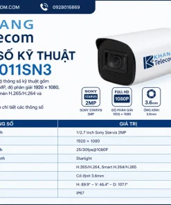 Thông số kỹ thuật của KX-C2011SN3 gồm những gì