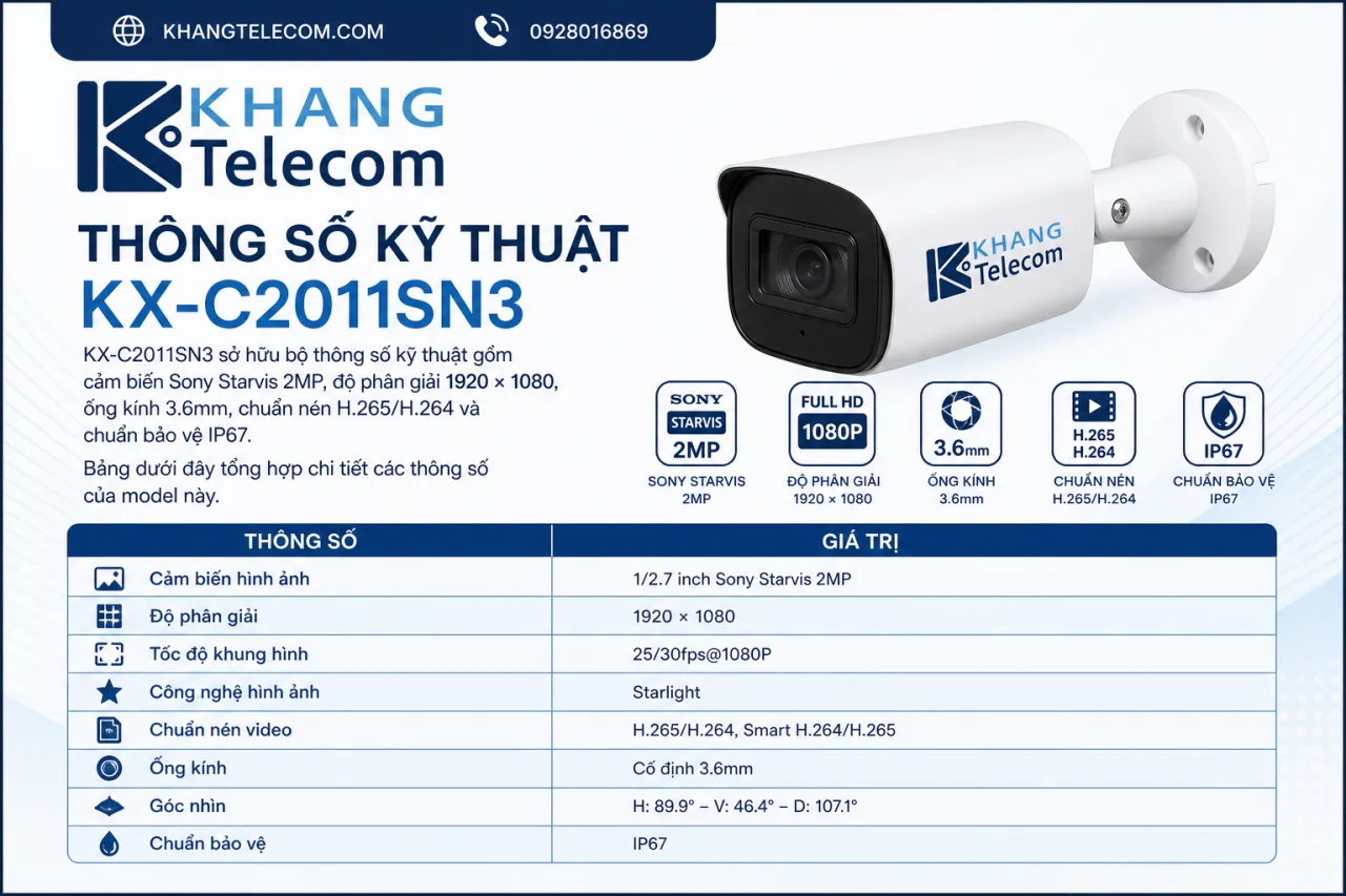 Thông số kỹ thuật của KX-C2011SN3 gồm những gì Thông số kỹ thuật của KX-C2011SN3 gồm những gì