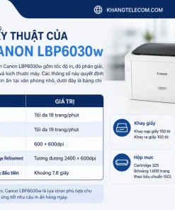 Thông số kỹ thuật của máy in Canon LBP6030w gồm những gì