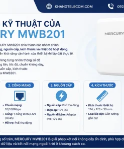 Thông số kỹ thuật của MERCURY MWB201 gồm những gì