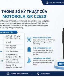 Thông số kỹ thuật của Motorola XiR C2620 gồm những gì