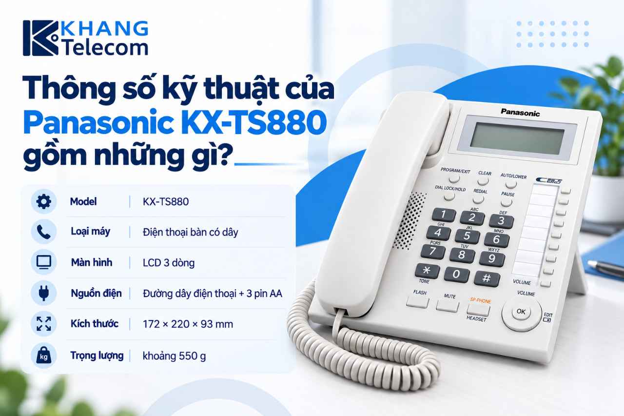 Thông số kỹ thuật của Panasonic KX-TS880 gồm những gì?