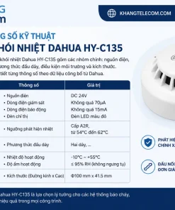 Thông số kỹ thuật Đầu báo khói nhiệt Dahua HY-C135 gồm những gì