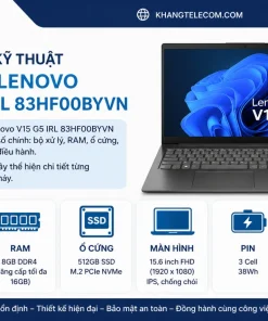 Thông số kỹ thuật Laptop Lenovo V15 G5 IRL 83HF00BYVN gồm những gì
