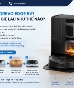 Trạm sạc Qrevo Edge 5V1 tự giặt sấy giẻ lau