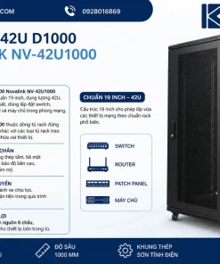 Tủ Rack 42U D1000 Novalink NV-42U1000