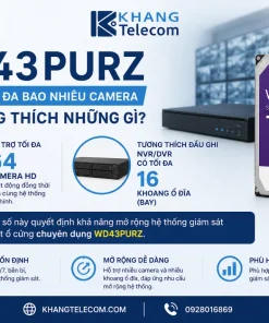 WD43PURZ hỗ trợ tối đa bao nhiêu camera và tương thích những gì