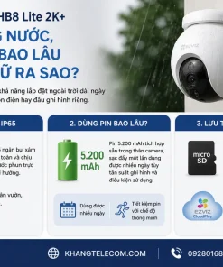 Camera Ezviz HB8 Lite 2K+ có chống nước, dùng pin bao lâu và lưu trữ