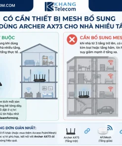 Có cần thiết bị mesh bổ sung khi dùng Archer AX73 cho nhà nhiều tầng