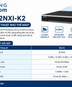 DS-7632NXI-K2 có thông số kỹ thuật