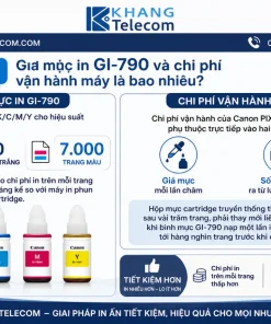 Giá mực in GI-790 và chi phí vận hành máy là bao nhiêu